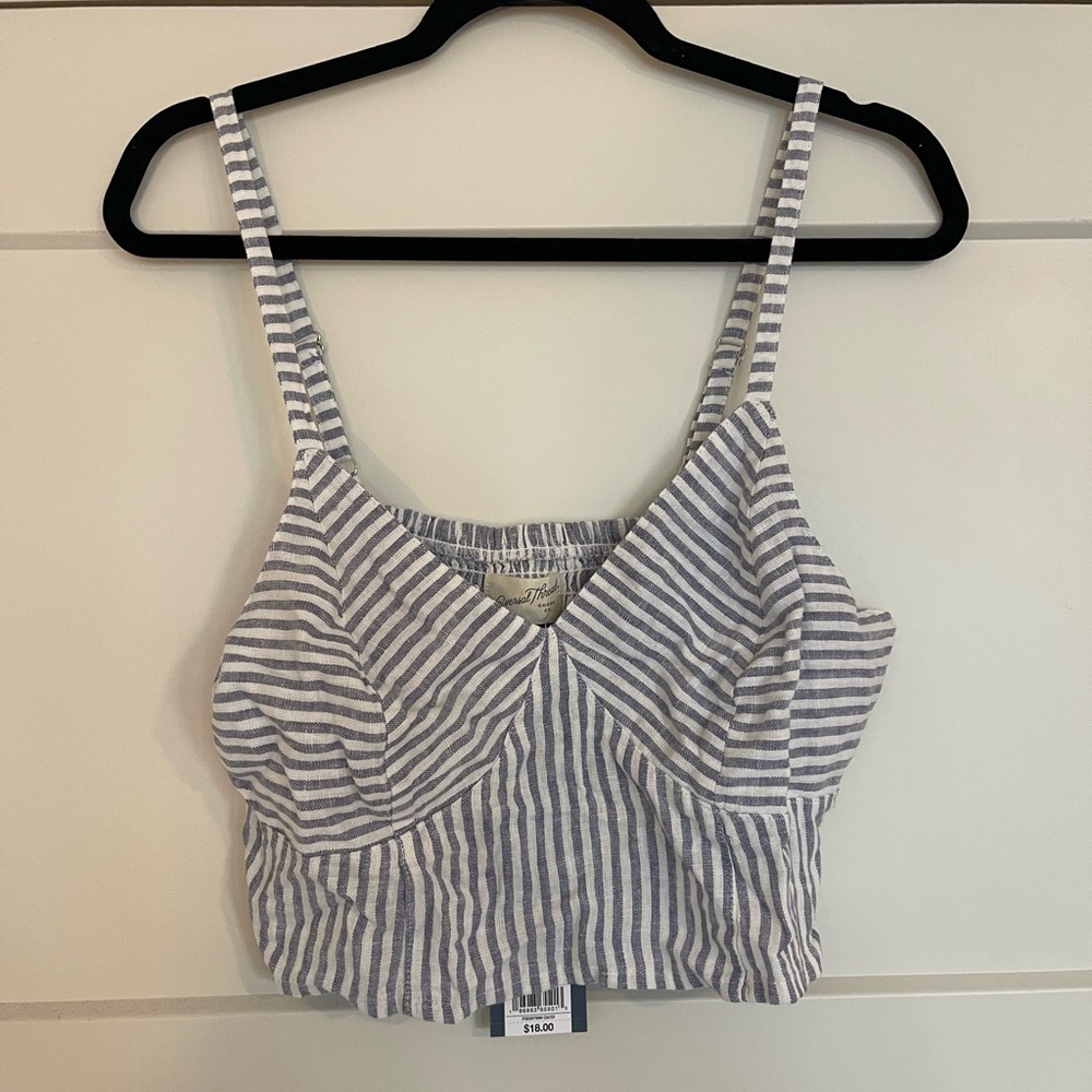 Universal Thread Blue and White Striped Top